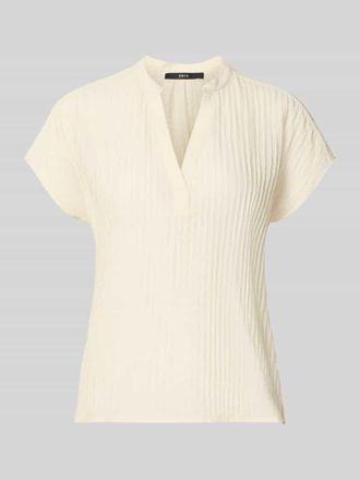 Zero Blusenshirt aus Viskose-Mix mit Serafino-Ausschnitt in Ecru, Größe 34