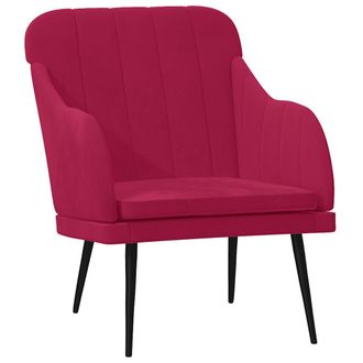 vidaXL Sill&oacute;n De Terciopelo Rojo Tinto 63x76x80 Cm Vidaxl