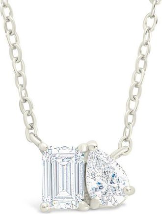 Sterling Forever Guinevere Cubic Zirconia Pendant Necklace in Silver at Nordstrom