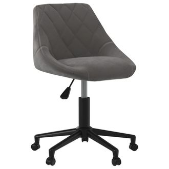 vidaXL Vidaxl - Silla De Oficina Giratoria De Terciopelo Gris Oscuro