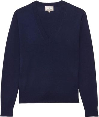 Ines De La Fressange Morcant Jumper - Dames - V-hals truien - Blauw - S - Wol - Truien & Vesten