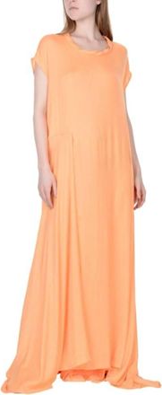 Haider Ackermann Satin Oversized Draped Maxi Dress In Orange