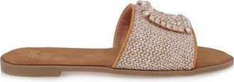 Ex&eacute; Womens Flat Sandals In Beige