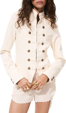 Mango Fitted Denim Jacket in Ecru at Nordstrom, Size X-Small