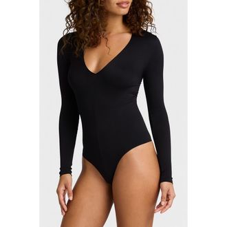 Commando Prima Long Sleeve Bodysuit in Black at Nordstrom