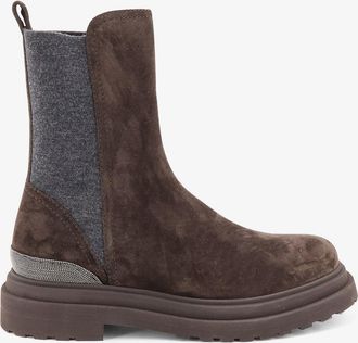 Brunello Cucinelli Stivali in suede con dettaglio Monile - BRUNELLO CUCINELLI - gender_Woman