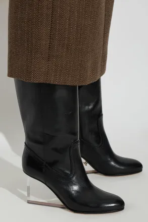Maison Margiela Wedge Knee-High Boots, Womens, Black