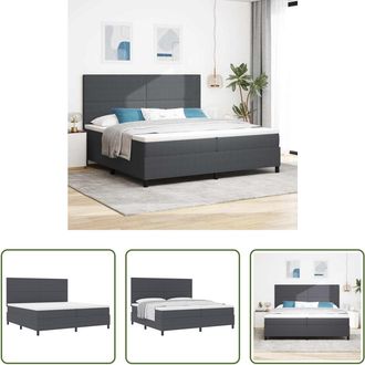 vidaXL Vidaxl Cama Tipo Box Spring Gris Oscuro Y 200 X 200 Cm Tela De Pana