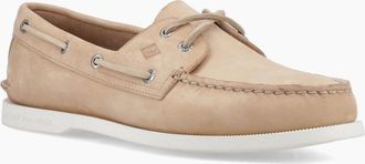 Sperry Top-Sider Mens Sperry Authentic 2 Eye Boat Leather Mens Linen Multi Boat Shoes - Cream - Size: 11