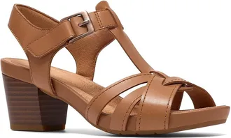 Clarks Kymber Glow Womens Sandals Tan Leather : 8.5 B - Medium