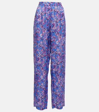 Isabel Marant Pantaloni Piera in misto seta con stampa