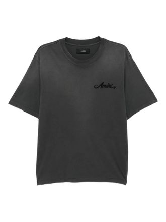 Amiri bandana-embellished cotton T-shirt - BLACK