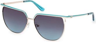 Guess Sunglasses, female, Blue, 58 MM, Cat-Eye Sunglasses