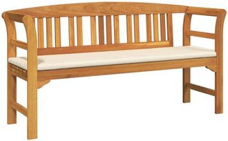 vidaXL Banco Con Coj&iacute;n Acabado De Aceite Natural 157 X 46 X 82,5 Cm Vidaxl