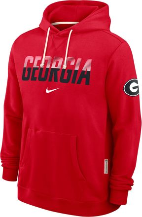 Nike Georgia Sideline Standard Issue Nike Mens Dri-FIT College Pullover Hoodie in Red | 03AZ65NGBN-8DF