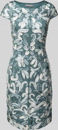 Christian Berg Cocktail Knielanges Cocktailkleid mit Allover-Stitchings in Schilf, Größe 36