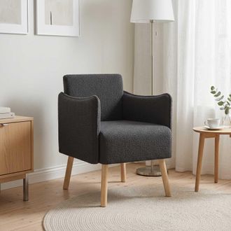vidaXL Vidaxl Sedia DAccento Grigio Scuro Boucl&eacute;