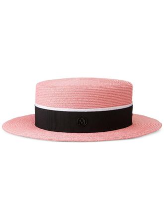 Maison Michel Fedora Kiki con logo - Rosa