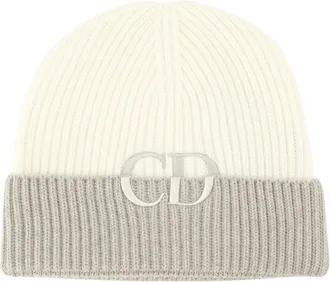 Dior Accessoires, Heren, Wit, S, Wol, CD Icon Beanie