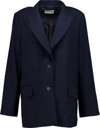 Zenggi Zenggi - Japanese Cr&ecirc;pe Relaxed Blazer - Dames - Jassen - Blauw - Maat: M Poliester