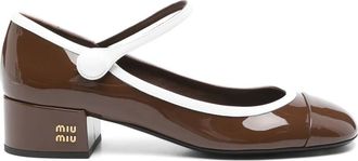 Miu Miu Pumps lucida bicolore 35mm - Marrone