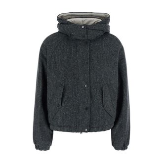 Brunello Cucinelli Dames, Jassen, Grijs, Maat: XS Wol