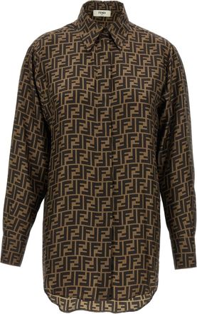Fendi Brown Silk Womens Blouse