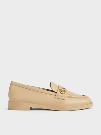 Charles & Keith Metallic-Accent Loafers