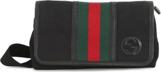 Gucci Pre-owned Cross Body Bags, female, Black, Size: ONE SIZE Pre-owned Canvas Cross Body Bag