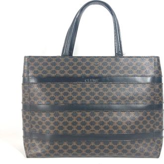 Celine Black Brown Leather Handbag Shoulder Bag Tote Bag (Pre-Owned)