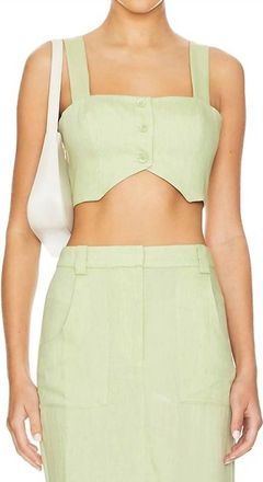 Amanda Uprichard Royston Crop Top In Aloe