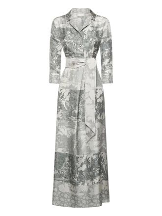 Pierre-Louis Mascia landscape-print maxi dress - women - Silk - S - Grey
