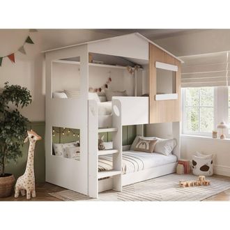 Flair Dreamland House Bunk Bed in White | Size: Single