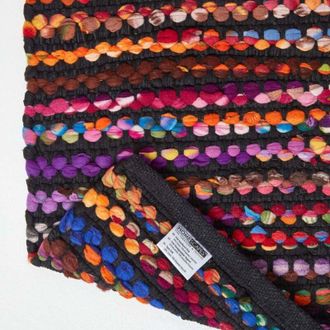 Homescapes Homescapes - Handwoven Multi Coloured Recycled Chindi Folk Rug Extra Large, 160 x 230 cm