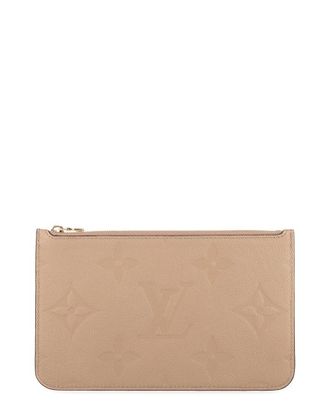 Louis Vuitton Taupe Monogram Empreinte Neverfull Pochette, Never Carried (Authentic Pre-Loved)