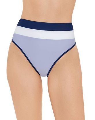 Champion Womens High Waisted Bathing Suit Bottom Color Blocked In Salty Purple
