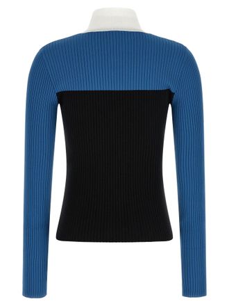 Courr&egrave;ges Color-Block Ribbed Knit Sweater - Multicolor