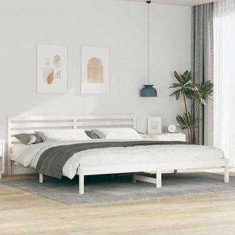 vidaXL Estructura De Cama Blanco 200 X 220 Cm Madera Maciza De Pino Vidaxl
