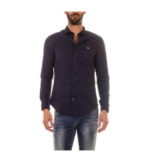 Armani Jeans Casual Katoenen Overhemd - Heren - Casual Overhemden - Blauw - S - Katoen - Overhemden