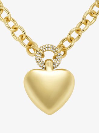 Michael Kors Pav&eacute; Puffy Heart Pendant Necklace