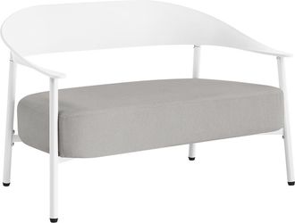 Habitat et Jardin Sof&aacute; De Jard&iacute;n De Pl&aacute;stico Y Metal <> - 2 Plazas - Blanco