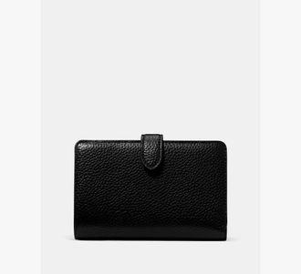Kate Spade New York Womens Medium Bifold Wallet in Black | Pebble Leather