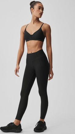 Alo | Airlift High-Waist 7/8 Fine Line Legging in Black, Size: Medium
