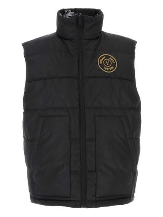 Versace Jeans Couture quilted reversible waistcoat - men - Polyester/Polyester/Down/Feather - 48 - Black