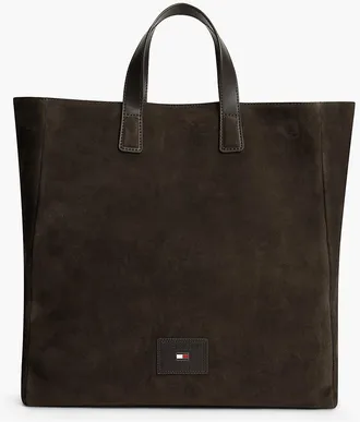 Tommy Hilfiger Mens Suede Tote Bag - Coffee Bean