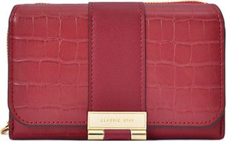 Generic Mini Clutch Wallets for Women, Trifold Purse Bag with ID Window, Medium Wallet Multi-slot Card Holder,Trendy Evening Bags (Red,L15xW9.4xH4cmL5.9xW3.7x