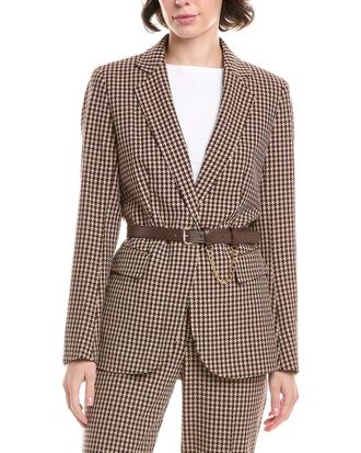 Anne Klein Jacquard Belted Blazer Jacket