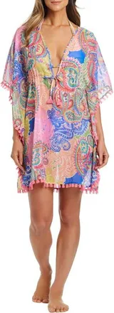 Bleu Rod Beattie Sheer Cover-Up Caftan in Pink Multi at Nordstrom, Size Small