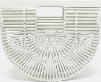 Cult Gaia Ark White Bamboo Clutch