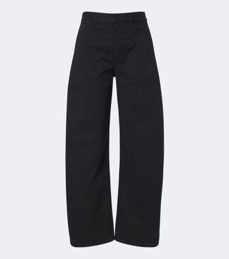 Nili Lotan Tribeca cotton twill barrel-leg pants